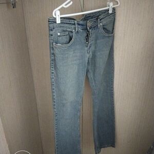Mens Light Blue Straight-Leg Jeans